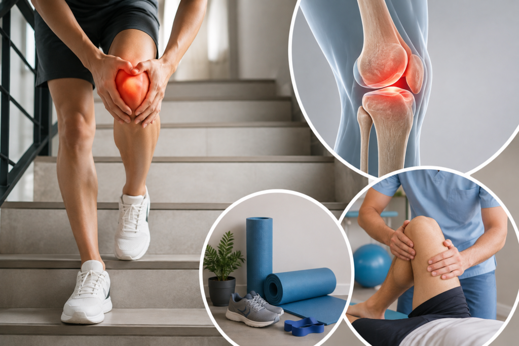 Dor no joelho ao subir escadas: causas e como a fisioterapia pode ajudar